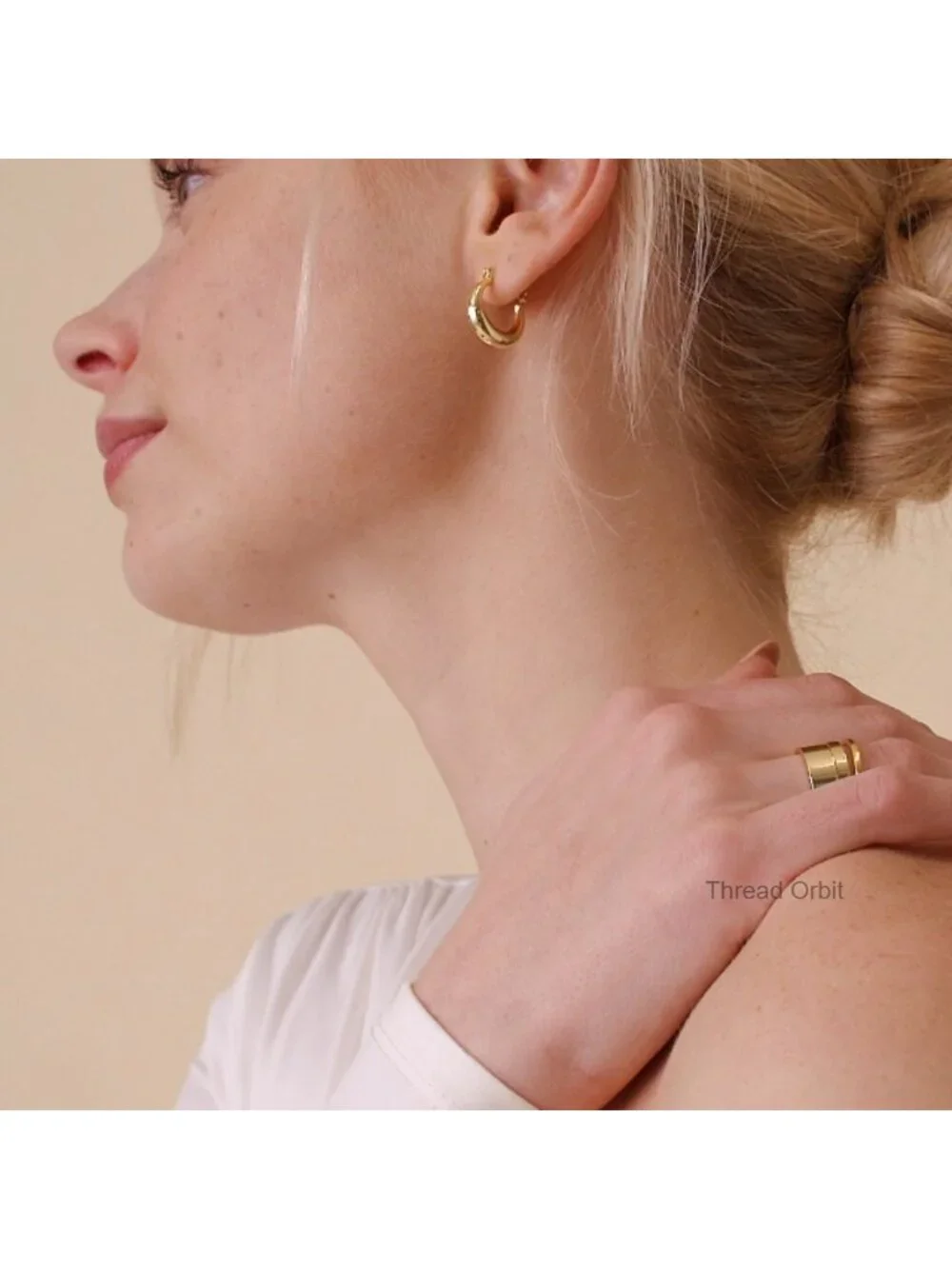 18K Gold Plated Stacking Ring Set for Women - 3 Rings